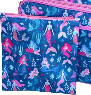 Zdjęcie produktu dla Torba na kanapki wielokrotnego użytku Yumbox niebieska torba na przekąski