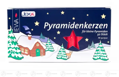 Produktbild von Hochwertige Pyramidenkerzen honigfarben - 2,0cm Durchmesser von JEKA Ebersbacher Kerzen
