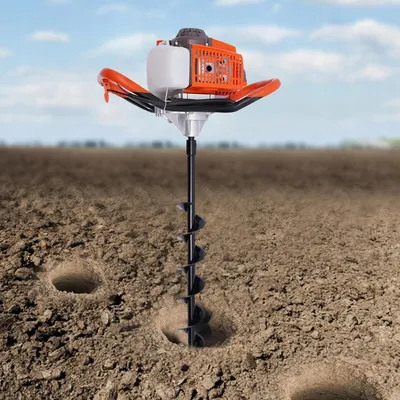 Zdjęcie produktu dla WIERTNICA DO ZIEMI 2,3KW, 3 WIERTŁA i 4/6/8 CM RĘCZNA WIERTARKA NA BENZYNĘ