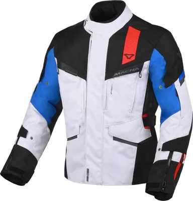 Immagine prodotto di Giacca da moto in tessuto impermeabile Macna Zastro, nero/grigio/blu, XL