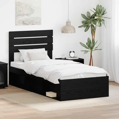 Image de Maison Exclusive - Sommier noir 75 x 190 cm Bois de pin massif