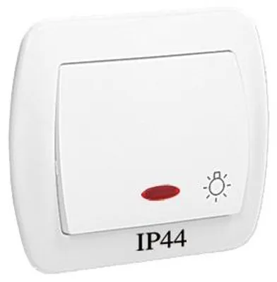 Obrázok produktu pre Kontakt-Simon AS1BL/11, Tlačidlový spínač, Plast, Biela, IP44, 250 V, 10 A