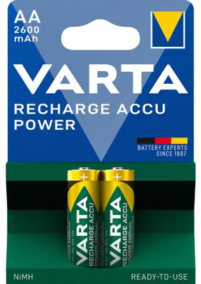 Zdjęcie produktu dla Varta Professional NiMH 2700 mAh AA, Bateria do ponownego naładowania, AA, Niklowo-metalowo-wodorkowa (NiMH), 1,2 V, 2 szt., 2700 mAh