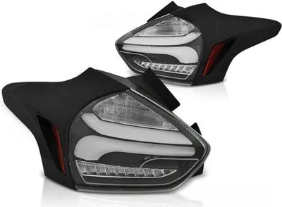 Image de Barre lumineuse LED pour feux arrière, compatible avec la Ford Focus MK3 2015-2018, noir, clignotants dynamiques