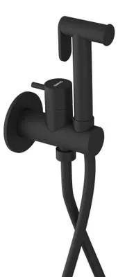 Productafbeelding van Sapho ULTRAMIX inbouw-bidetkraan met stopdouche, rond, mat zwart