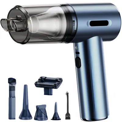 Produktbild von 4-in-1 Handstaubsauger, 6000mAh,Zwei Stufen der Saugleistung, 16000Pa, Bürstenloser Motor, Kabelloser Staubsauger mit Zwei Filter, LED und RGB -Licht