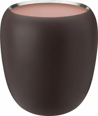 Immagine prodotto di Stelton Vase Ora Groß, Dekovase, Blumenvase, Edelstahl pulverbeschichtet, Dark Powder, Powder, 20 cm, 109-1