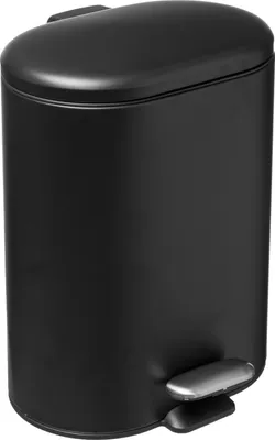 Produktbild von 5Five - Mulleimer/Treteimer schwarz Edelstahl Metall 6 Liter - 15x24x30 cm