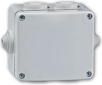 Produktbild von Verteilerbox Grau mit sechs Eingängen 80x70 / IP55 (Metallausführung)