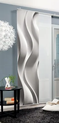 Produktbild von Schiebegardine JAIR in Seidenoptik - Wellen Digitaldruck, 245x60 cm, mit Zubehör