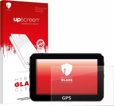Produktbild von upscreen Schutzglas für Navigation mit 17.8 cm (7 Zoll) Displays 154.8 x 87 mm Schutzfolie Panzer Folie Glas Display Schutz klar