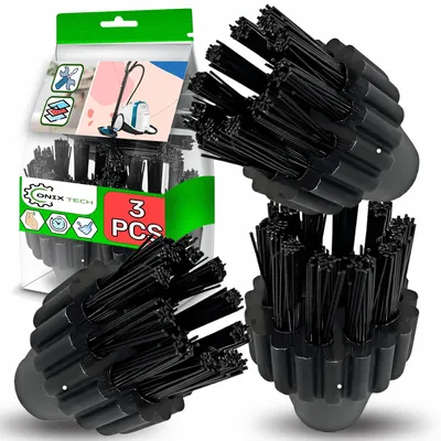 3 Dampfreiniger-Rundbürsten für Polti Vaporetto, schwarz/weiß