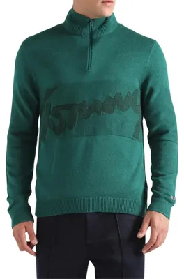 Produktbild von Tommy Jeans - Pullover Top für Herren, mit kurzem Reißverschluss NA1267 (L) (Grün)