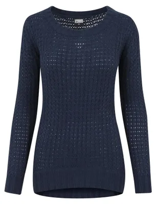 Productafbeelding van Urban Classics - Jumpsuit met wijde opening voor dames, model TN178 (maat M), marineblauw