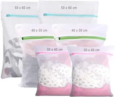 Produktbild von Famanu Wäschebeutel 6 Stück, 40cm – 60cm – 3 verschiedene Größen