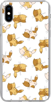Produktbild von MuchoWow® Handyhülle Schutzhülle Hülle für Telefoonhoesje iPhone Xs Muster - Katze - Kätzchen - Jungen - Mädchen - Kinder - Kind Silikon Softcase Handy Hülle - Handytasche