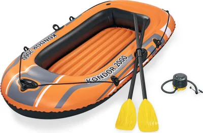 Produktbild von Bestway "Hydro-Force Raft Set" Boot 188 x 98 cm mit Blasebalg und 2 Paddeln, 61062