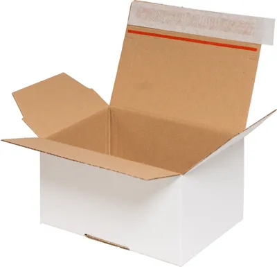 Produktbild von 10x Automatikbodenkarton 213x153x109mm selbstklebend - Blitzboden Versandkarton mit Automatikboden, weiß