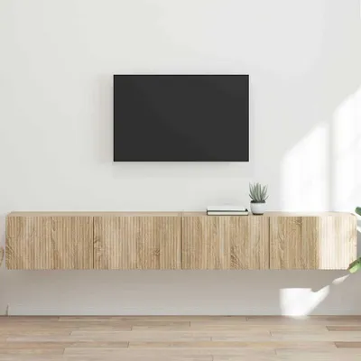 Obrázek produktu pro vidaXL Nástěnná skříňka na televizi, 2 ks, Sonoma, 98 x 31 x 29,5 cm, dřevotřísková deska