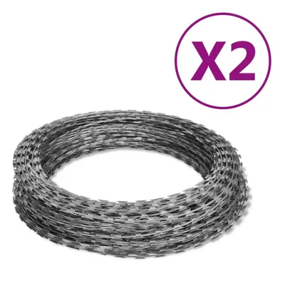 Produktbild von Stacheldraht 2 Stk. Concertina-Draht Verzinkter Stahl 100 m
