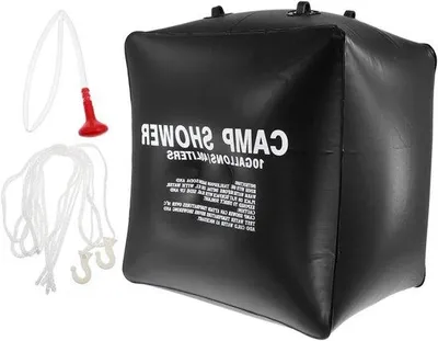 Productafbeelding van Zonne Douchezak - Kampeer Douche - Buiten Douchen - Zonne-energie Verwarming - 40 Liter - Zwart
