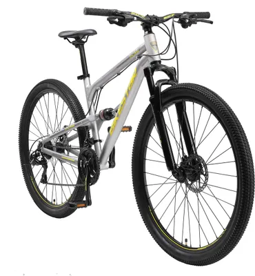 Produktbild von BIKESTAR Vollgefedert Aluminium Mountainbike 29 Zoll, 21 Gang Shimano Schaltung mit Scheibenbremse | 17,5 Zoll Rahmen Fully MTB Erwachsenen- und Jugendfahrrad | Grau