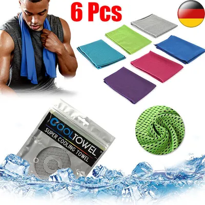 Produktbild von 6X Kühlendes Sporthandtuch Fitness Abkühlung Handtuch Kühlhandtuch Kühltuch Cooling Towel Sport Fitness Sporthandtücher 30 cm x 80 cm