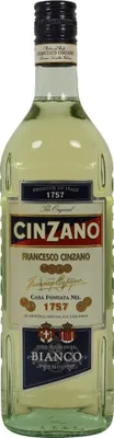 A bottle of Cinzano Bianco vermouth.