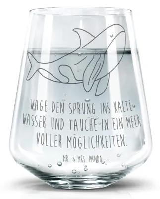 Produktbild von Mr. & Mrs. Panda Glas Orca - Transparent - Geschenk, Becherglas, Neustart, Orcas, Trinkgefäß, Arbeit, Meer, Wasserbecher, Tumbler, Wasserglas, Motivation