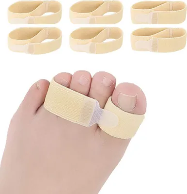 Produktbild von Stück Bandage für gebrochene Zehen, Hammerzehen, Zehenschiene aus elastischem Stoff, Zehenglätter, gepolsterte Zehenbandagen, Fingerschutz, Hammerzehentrenner