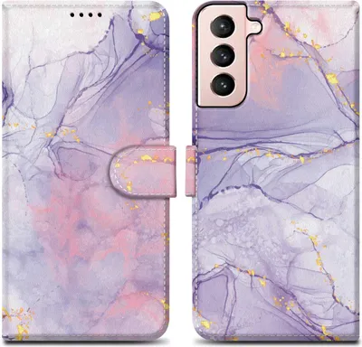 Produktbild von Cadorabo Schutzhülle für Samsung Galaxy S22 PLUS Hülle Design Lila Handyhülle Schutzhülle Etui Magnetisch Case Cover