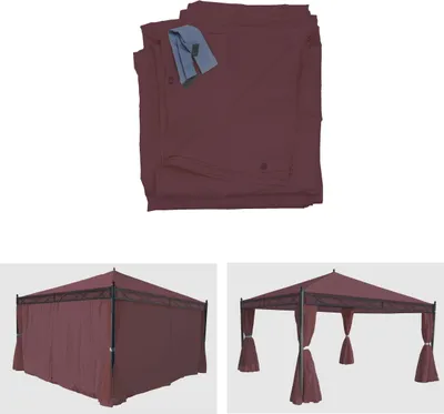 Obrázok produktu pre sada 4 bočných stien pre pergolu Cadiz, náhradná bočná stena altánku 4x4m, polyester ~ červenohnedá