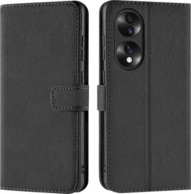 Produktbild von Conie Klapp Tasche für Honor 70 Kartenfach Rundumschutz Hülle in Schwarz