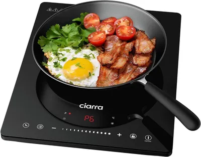 Induktionskochplatte 2000 W, Touch-Sensor, 8 Modi, schwarz