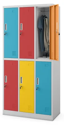 Produktbild von Jan Nowak Umkleideschrank Metall, Spindschrank mit 6 Fächern, abschließbar