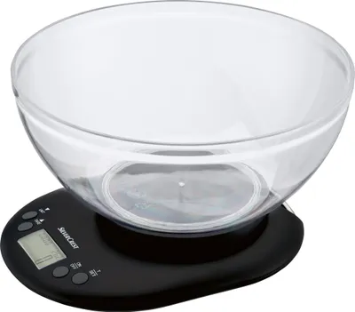 Produktbild von SILVERCREST® KITCHEN TOOLS Küchenwaage Kunststoff 5kg mit Zubehör SKWE 5 B1 /SSKWE 5 B1 (Schwarz)
