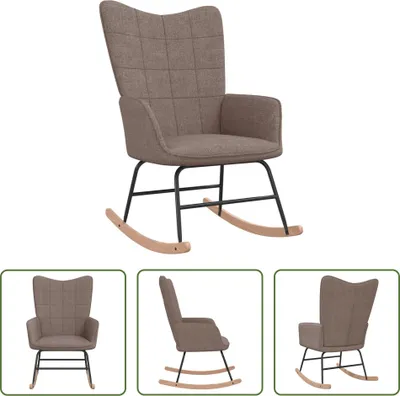 Produktbild von The Living Store Schaukelstuhl Taupe Stoff