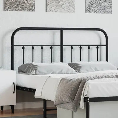 Produktbild von The Living Store Kopfteil Metall Schwarz 140 cm