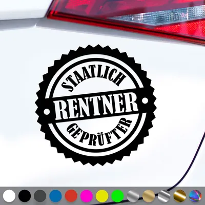Produktbild von PantherPixel Rentner Aufkleber Senioren Rentnern Ruhestand Sticker Auto Geschenkidee Farbe Schwarz