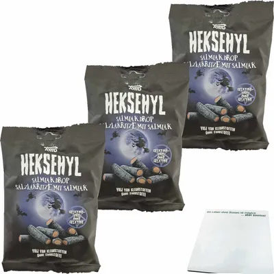 Produktbild von Toms Heksehyl Salmiak 3er Pack (3x150g Packung) + usy Block