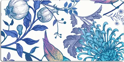 Produktbild von Schreibtischmatte Tischunterlage 120x60 cm Mauspad - Frühlingsvögel