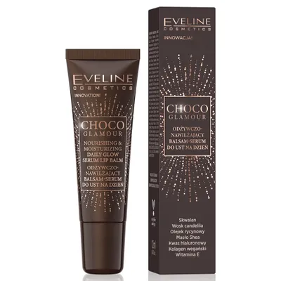 Produktbild von Eveline Cosmetics Choco Glamour – Lippenpflege, feuchtigkeitsspendend, beruhigend