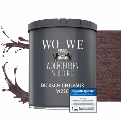 Produktbild von Dickschichtlasur 2in1 Holzlasur Holzschutzlasur außen und innen W220 Palisander - 750ml