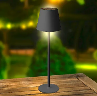 Produktbild von Solar Tischleuchte Outdoor Dimmbar Schwarz USB Kalt u. Warmweiß Touch Innen Außen