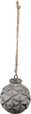 Immagine prodotto di Targhetta natalizia Clayre & Eef Ø 8 cm legno grigio marrone