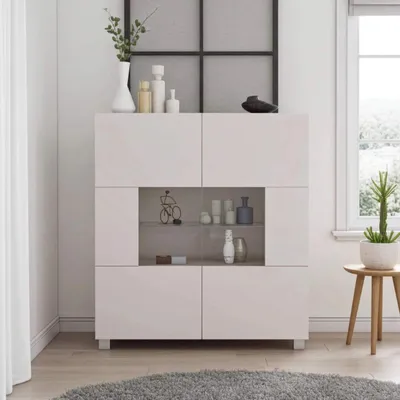 Produktbild von Kommode Amanda Kaschmir Matt 100x107 cm – Trend Sideboard Beige