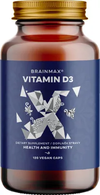 Zdjęcie produktu dla BrainMax Witamina D3, 5000 IU, 120 kapsułek roślinnych
