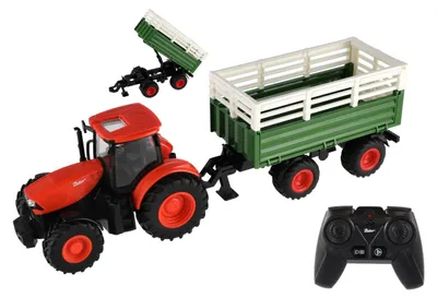 Image de Tracteur Zetor RC avec remorque en plastique de 42 cm, pack rechargeable 2,4 GHz + batterie avec effets sonores, dans sa boîte