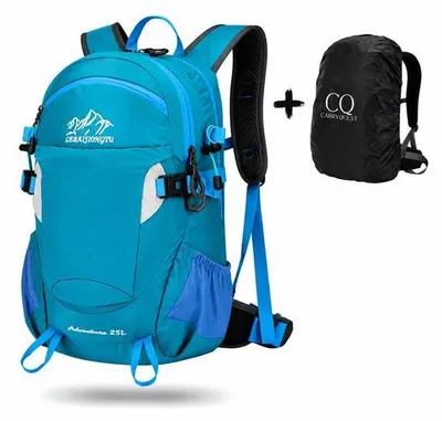 Productafbeelding van CarryQuest® - Rugzak 25 liter, nylon, drinkreservoir, regenhoes, rugventilatie, blauw