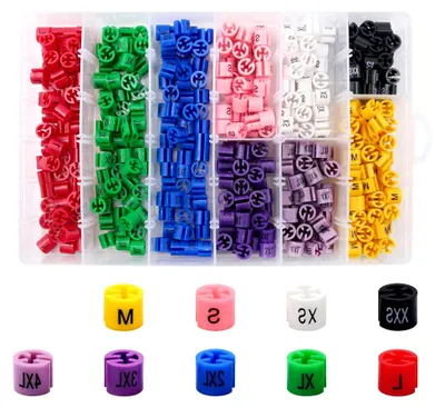Produktbild von Bunte Kunststoff-Kleiderbügel-Marker für Drahtbügel (XXS – 4XL), 290 Stück